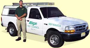 Image of one of Allison Pest Control's service vehicles.