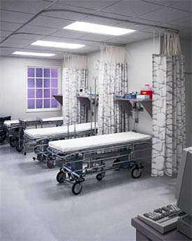 Image of a hospital emergency room after pest control treatment.
